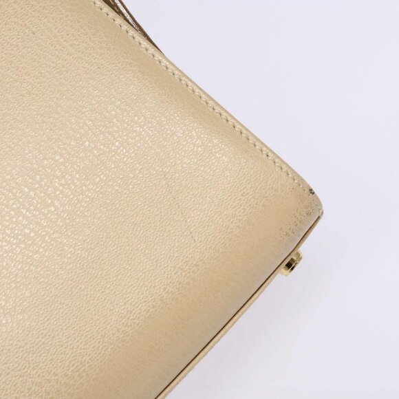 Salvatore Ferragamo Gancini Hand Bag Leather Ivory Gold Auth 139544 - Picture 11 of 16